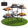 VEVOR Klappbare Campingküche, Campingkochstation mit 4 Beistelltischen, Grillen und Wohnmobilreisen