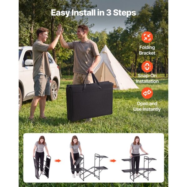 VEVOR Klappbare Campingküche, Campingkochstation mit 4 Beistelltischen, Grillen und Wohnmobilreisen – Bild 3