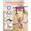 VEVOR Gymnastikstange für Kinder mit 63,5 kg Tragkraft, Klappbares Turnreck mit Turnringen, Lila – Bild 4