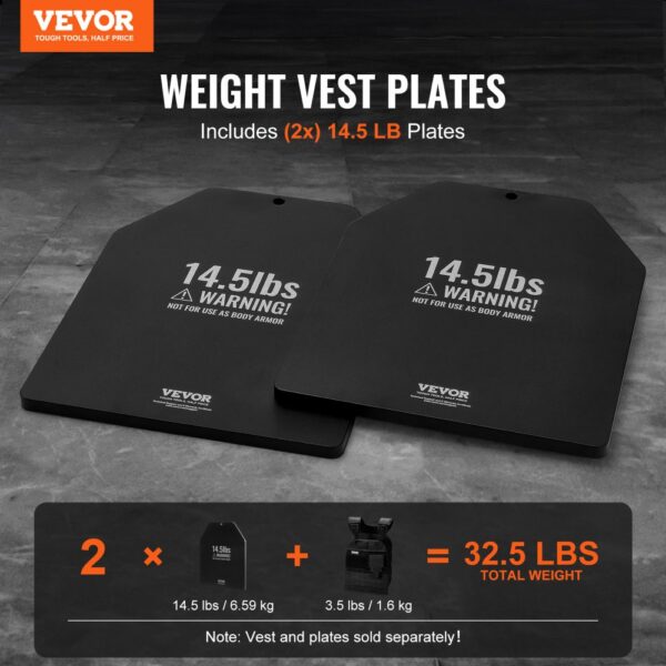 VEVOR Gewichtsplatten für Gewichtsweste 13,2 kg Set (2 x 6,6 kg), Laufen & Fitness – Bild 2