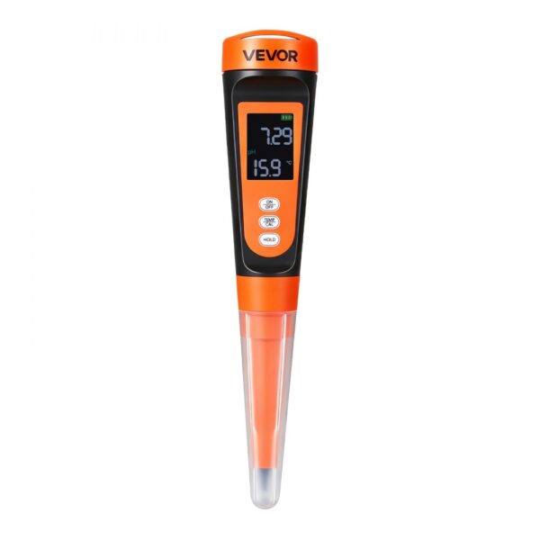 VEVOR pH-Meter für Lebensmittel, Messbereich 0–14, Wasserdichte Sonde (IP68)