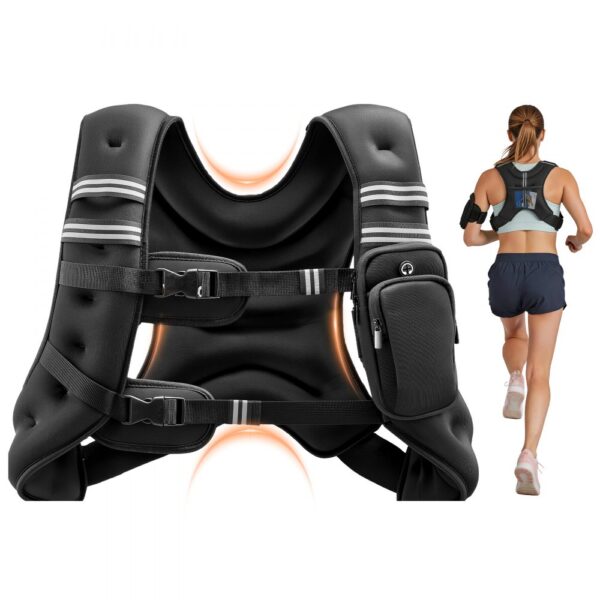 VEVOR Gewichtsweste 11,46 kg Trainingsweste mit Reflektorstreifen, Fitnessweste für Krafttraining, Laufen