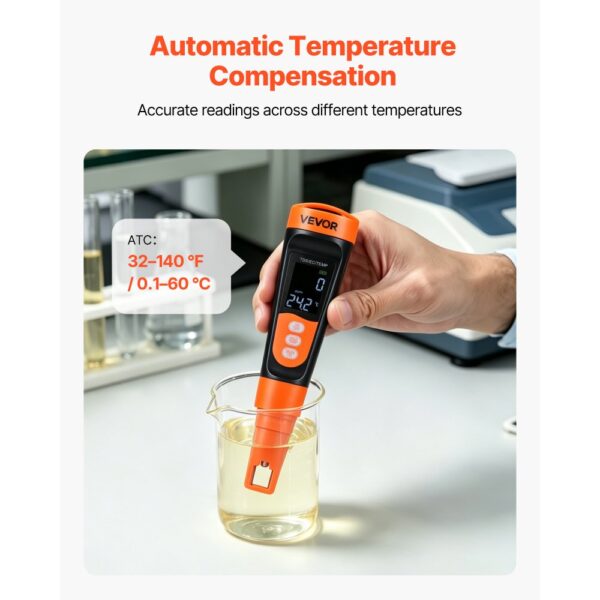 VEVOR TDS-Messgerät, Messbereich 0–9990 ppm, Digitales Wassermessgerät mit Automatischer Zeitregelung – Bild 3