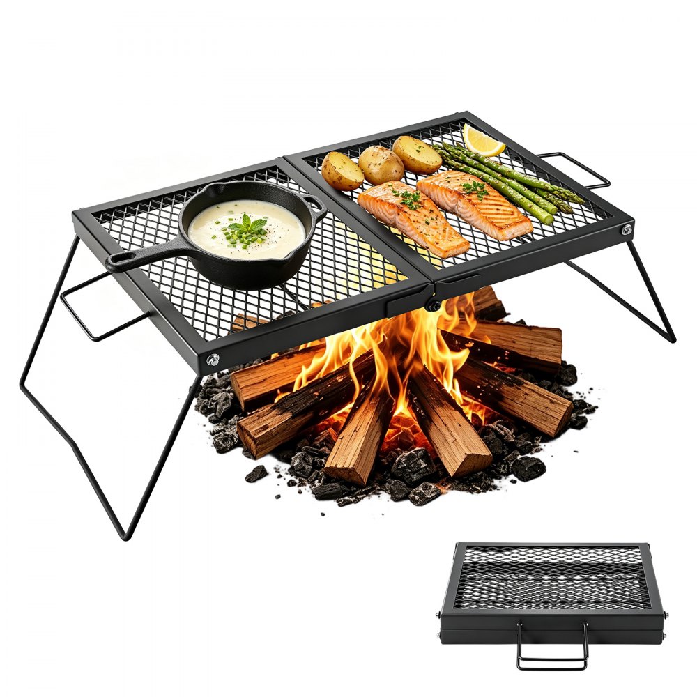 VEVOR Klappbarer Grillrost für Lagerfeuer 758 x 383 x 235 mm Campinggrill, Camping und Garten