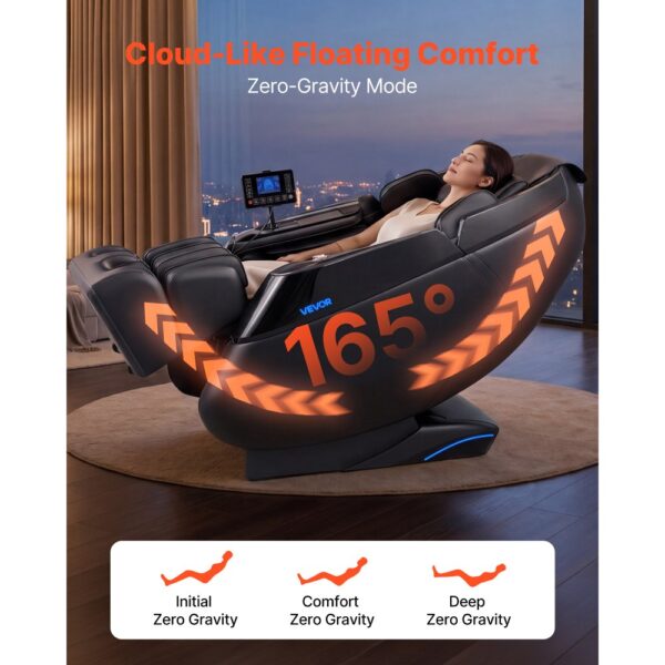 VEVOR Massagesessel, 4D-Zero-Gravity-Relaxsessel mit Ausziehbarer Fußstütze, Heizfunktion für Taille & Beine – Bild 5
