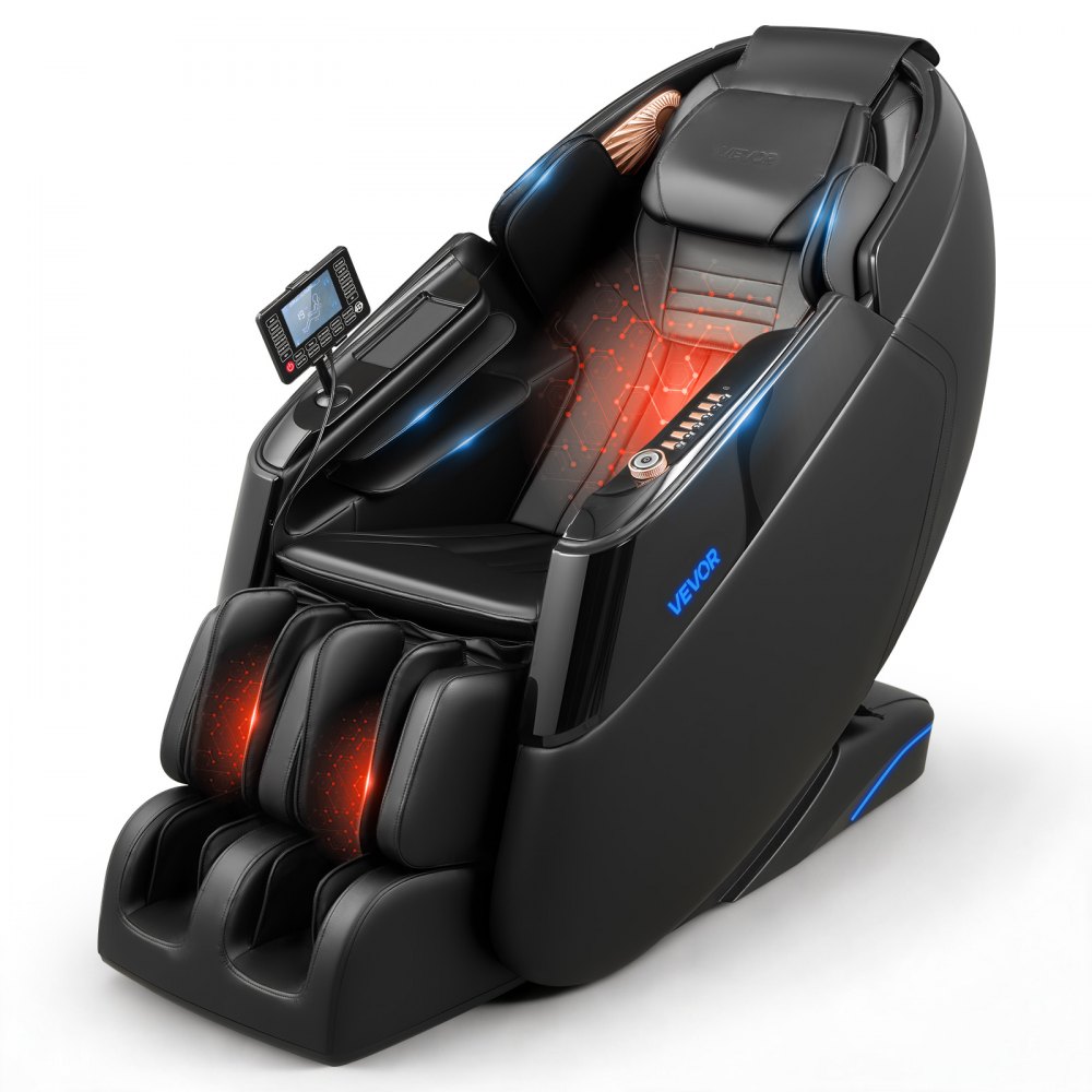 VEVOR Massagesessel, 4D-Zero-Gravity-Relaxsessel mit Ausziehbarer Fußstütze, Heizfunktion für Taille & Beine
