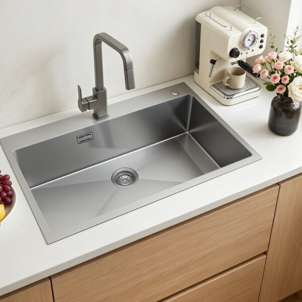 VEVOR Einbauspüle Einzelbecken, 85 x 45 x 19 cm, Edelstahl-Küchenspüle im Landhausstil VEVOR Einbauspüle Einzelbecken, 85 x 45 x 19 cm, Edelstahl-Küchenspüle im Landhausstil
