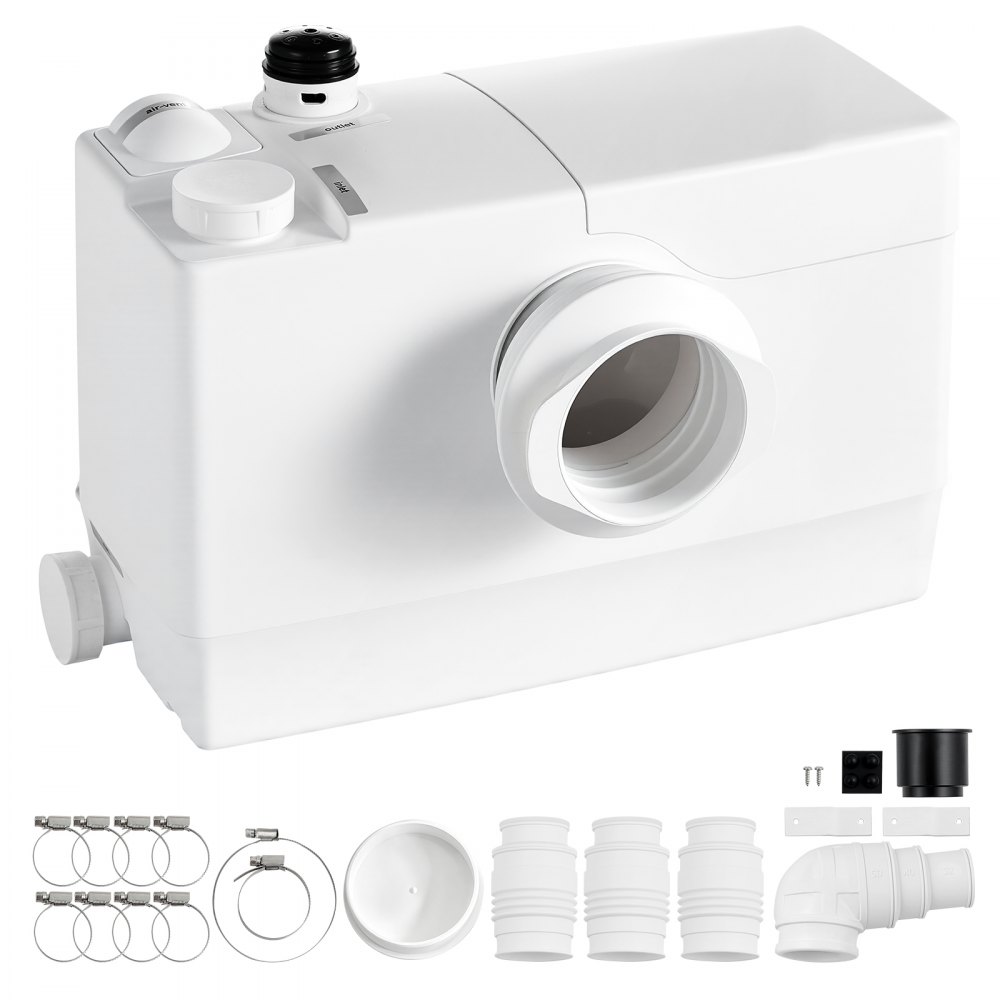 VEVOR Fäkalienhebeanlage 800 W 12000 L/h 10 m Förderhöhe mit 4 Einlässen, WC, Waschküche und Küche