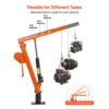 VEVOR Pickup Kran mit 907,2kg Tragkraft, Manueller Ladekran Inkl. Handwinde & 12t Hydraulikpumpe – Bild 5