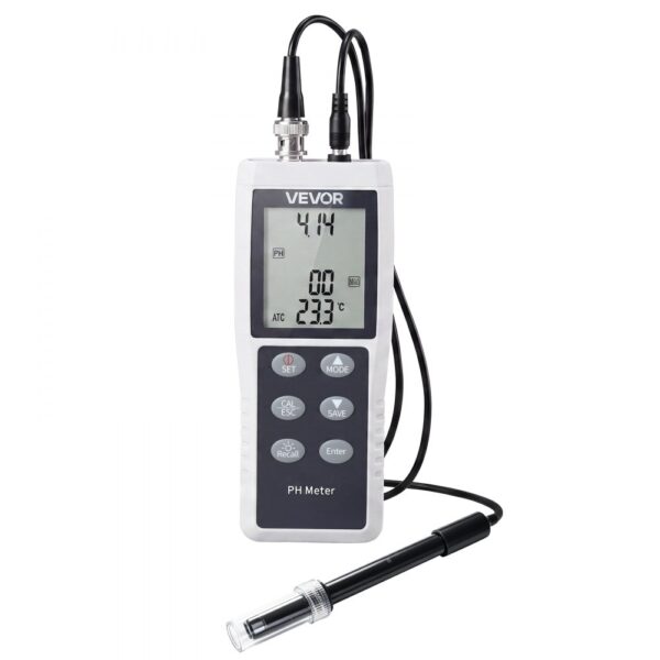 VEVOR pH-Meter, Messbereich 0–14, Wasserdichte Sonde (IP68), 3-Punkt-Automatikkalibrierung VEVOR pH-Meter, Messbereich 0–14, Wasserdichte Sonde (IP68), 3-Punkt-Automatikkalibrierung