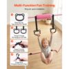 VEVOR Gymnastikstange für Kinder mit 63,5 kg Tragkraft, Klappbares Turnreck mit Turnringen, Pink – Bild 4