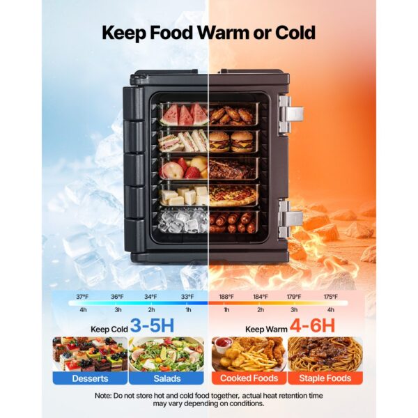 VEVOR Thermobox 75 L, Isolierbox zum Warmhalten und Kühlen, Warmhaltebox aus LLDPE 650 x 450 x 549 mm – Bild 2