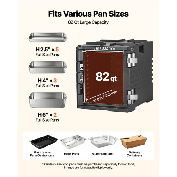 VEVOR Thermobox 75 L, Isolierbox zum Warmhalten und Kühlen, Warmhaltebox aus LLDPE 650 x 450 x 549 mm – Bild 4