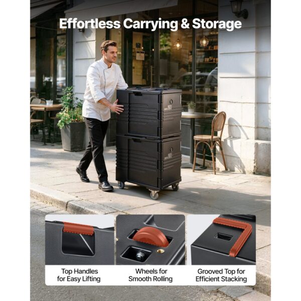 VEVOR Thermobox 75 L, Isolierbox zum Warmhalten und Kühlen, Warmhaltebox aus LLDPE 650 x 450 x 549 mm – Bild 5