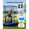 VEVOR Trampolin Mini für Kinder mit 60 kg Tragkraft Sicherheitsnetz 140 cm, Gartentrampolin Outdoor/ Indoor – Bild 4