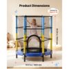 VEVOR Trampolin Mini für Kinder mit 60 kg Tragkraft Sicherheitsnetz 140 cm, Gartentrampolin Outdoor/ Indoor – Bild 5