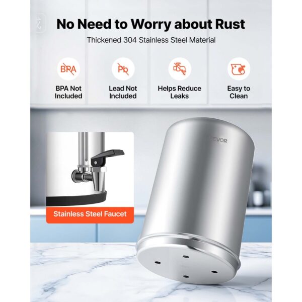 VEVOR Schwerkraft-Wasserfilter Wasserfiltersystem 12,3 L Edelstahl 304, mit 2 Aktivkohlefiltern – Bild 5 VEVOR Schwerkraft-Wasserfilter Wasserfiltersystem 12,3 L Edelstahl 304, mit 2 Aktivkohlefiltern – Bild 5