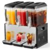 VEVOR Elektrischer Getränkespender 3 x 12 L 7-12 °C Saftspender mit PC-Behälter, Hotels, Bars und Kioske