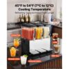 VEVOR Elektrischer Getränkespender 3 x 12 L 7-12 °C Saftspender mit PC-Behälter, Hotels, Bars und Kioske – Bild 4