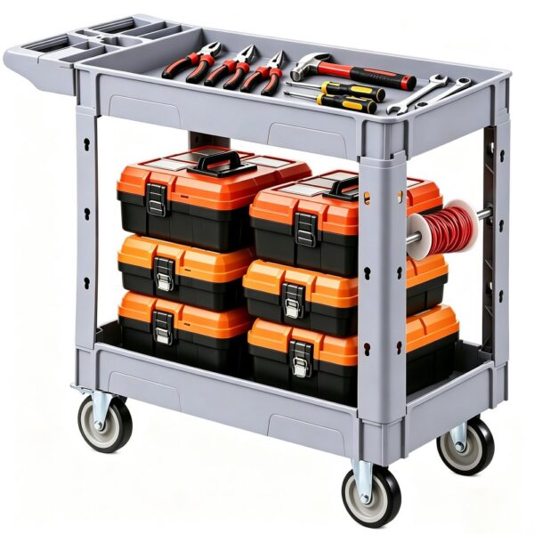 VEVOR Servicewagen Werkstattwagen Rollwagen aus PP 1010x440x845mm Grau, Werkzeugwagen mit 250 kg Tragkraft VEVOR Servicewagen Werkstattwagen Rollwagen aus PP 1010x440x845mm Grau, Werkzeugwagen mit 250 kg Tragkraft
