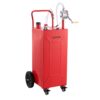 VEVOR 113,6L Kraftstofftrolley Mobile Tankanlage mit Manueller Pumpe Rot, Mit 4 Rollen & Ölstandsanzeige