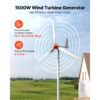VEVOR 1500W 24V Horizontale Windkraftanlage mit Wind- & Solar-Hybridregler, 3 Rotorblätter – Bild 2