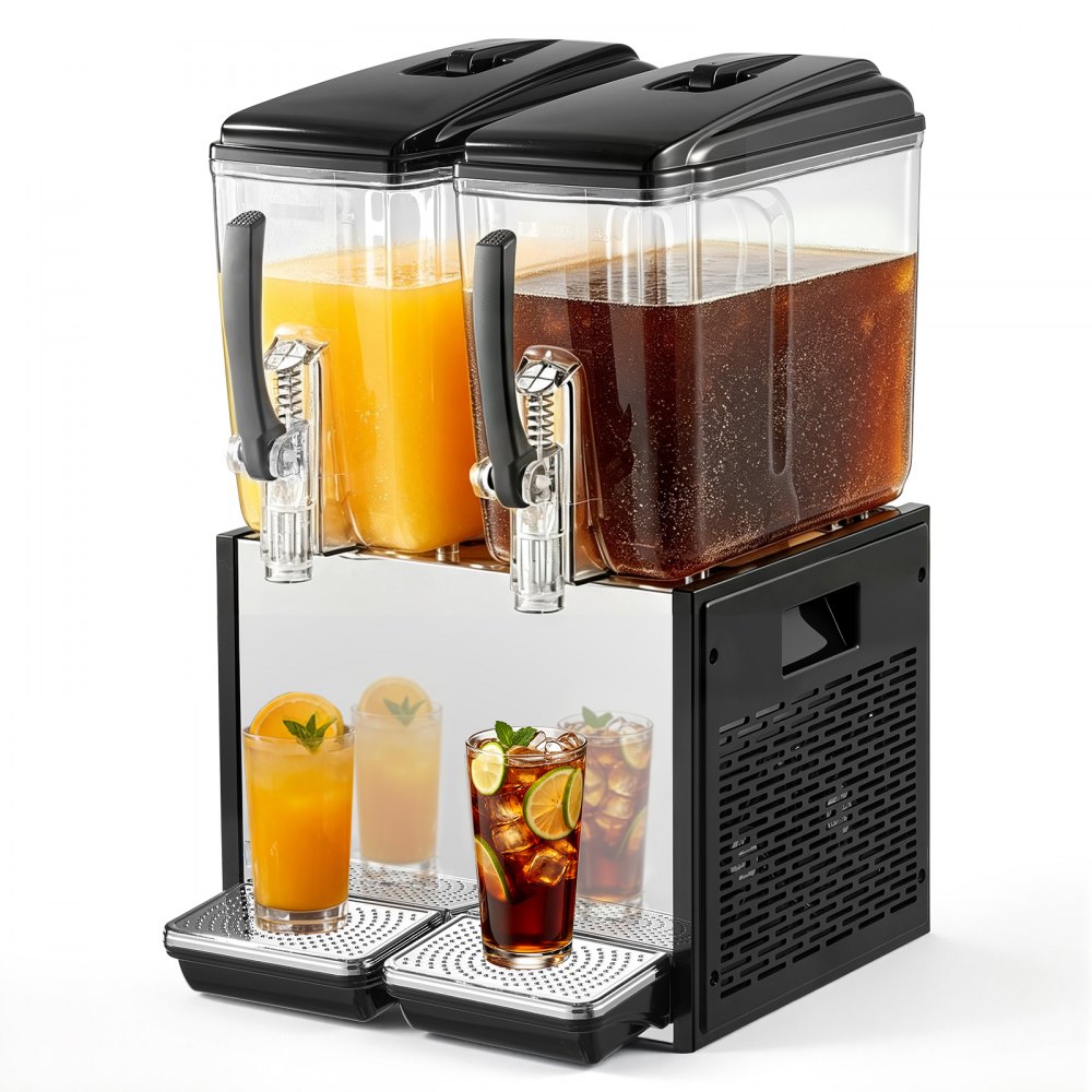 VEVOR Elektrischer Getränkespender 2 x 12 L 7-12 °C Saftspender mit PC-Behälter, Hotels, Bars und Kioske
