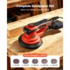 VEVOR 400W Exzenterschleifer 152mm Bürstenloses Schleifgerät Holzschleifer, 4000-10000U/min, 10 Schleifpapiere – Bild 4