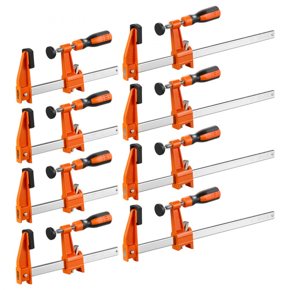 VEVOR Schraubzwingen, 8er-Pack, 15,24 cm & 30,48 cm F-Zwingen, 272 kg Klemmzwinge