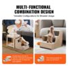 VEVOR Etagenbett für Haustiere mit Treppe, Fenstersitz für Hunde/Katzen, Haustierbettcouch 120x50x65cm (Beige) – Bild 3