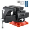 VEVOR Schraubstock, 140 mm Backenbreite, 140 mm max. Backenöffnung, 360° schwenkbare Feststellbasis