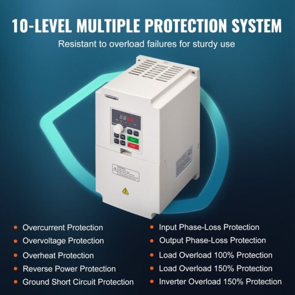 VEVOR Frequenzumrichter VFD 5PS, 4kW, 8,5A, 3-Phasen-AC, 380V Eingang auf 3-Phasen-AC – Bild 4