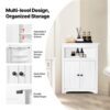 VEVOR Eckschrank Aufbewahrungsschrank mit 3-stufiger Regalen Mehrzweckschrank (845 mm Hohe) mit 2 Holztüren – Bild 4