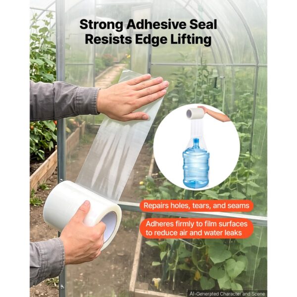 VEVOR Gewächshaus Reparaturband 0,15x32m Folienklebeband 0,15mm Transparent, Rissen & Nähten – Bild 2