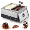 VEVOR Schokoladenschmelzmaschine 2 Abnehmbare Behälter Edelstahl 1,2 kW, mit Temperaturregelung 30–85 ℃
