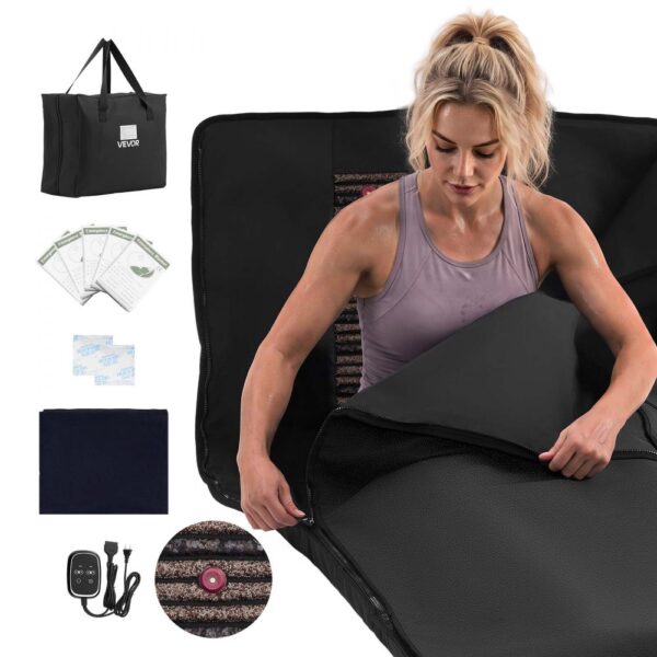 VEVOR Infrarot-Saunadecke mit Mineralsteinen Infrarotdecke 185x90cm Schwarz, 30-75°C Temperaturregelung