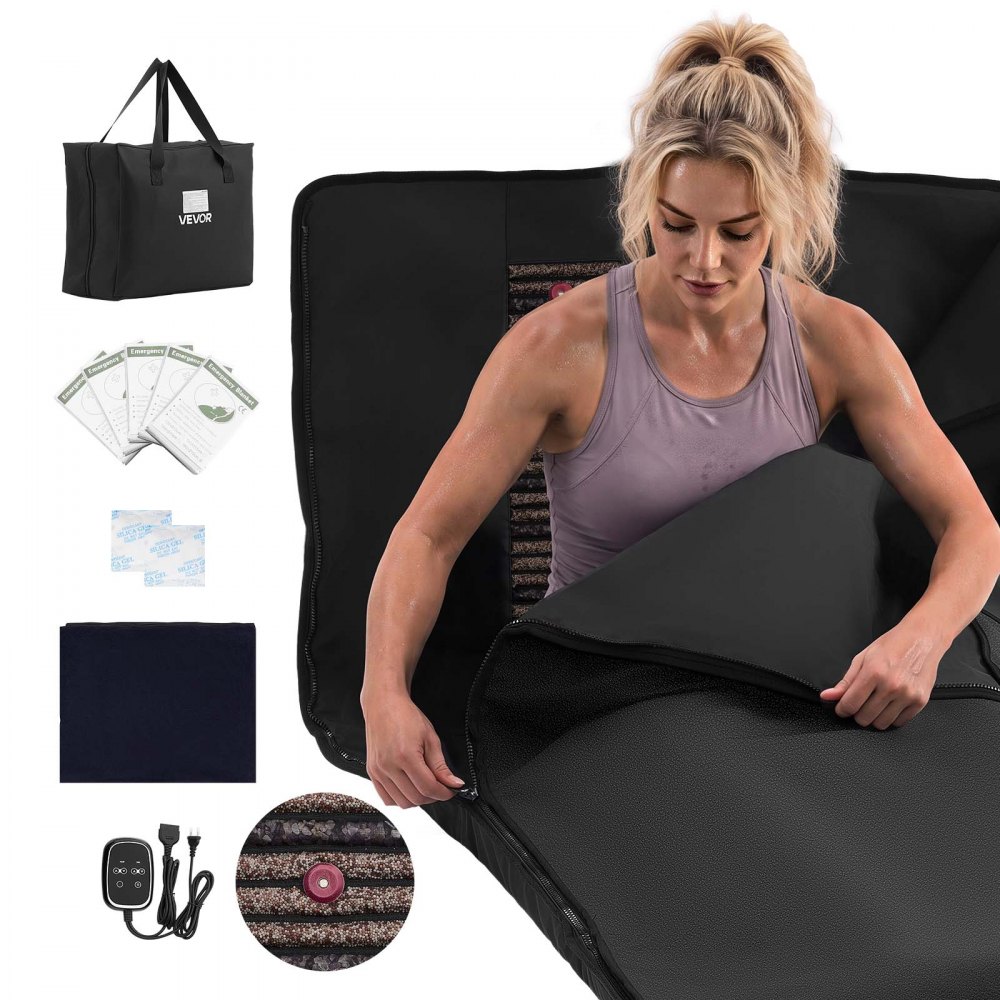 VEVOR Infrarot-Saunadecke mit Mineralsteinen Infrarotdecke 185x90cm Schwarz, 30-75°C Temperaturregelung