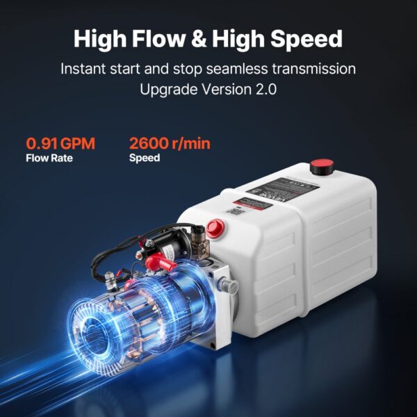VEVOR Hydraulikaggregat Hydraulikpumpe 1600 W 7 Qt 3,4 L/min Einfachwirkend für Ladebordwände Scherenhubtische – Bild 5