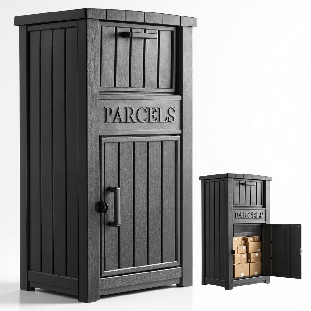 VEVOR Paketbox Briefkasten mit Paketfach Paketbriefkasten 615x473x1121 mm, Abschließbar & Diebstahlsicher