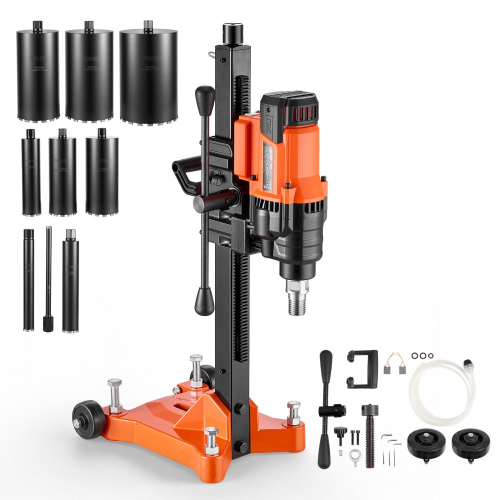 VEVOR Diamant Kernbohrmaschine 2500 W Kernbohrgerät Trocken/Nass 20-202 mm, 800 U/min, UNC1 1/4–7 Gewinde