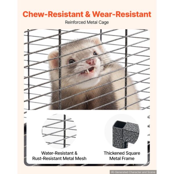 VEVOR Kleintierkäfig Metall Frettchenkäfig Kleintiergehege 52x52x113 cm – Bild 5