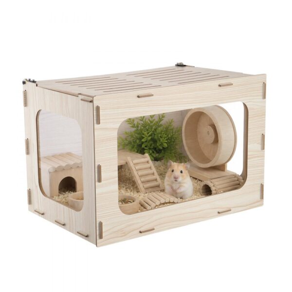 VEVOR Hamsterkäfig Nagerkäfig Nagarium Hamstergehege Holz 605x405x405mm