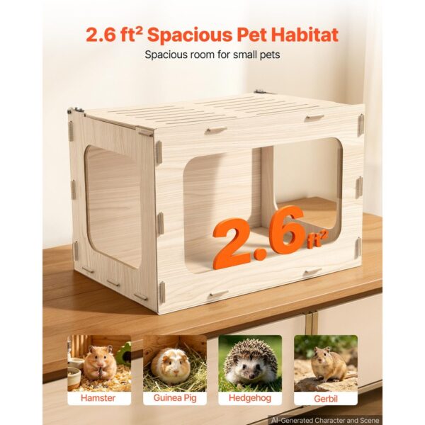 VEVOR Hamsterkäfig Nagerkäfig Nagarium Hamstergehege Holz 605x405x405mm – Bild 2