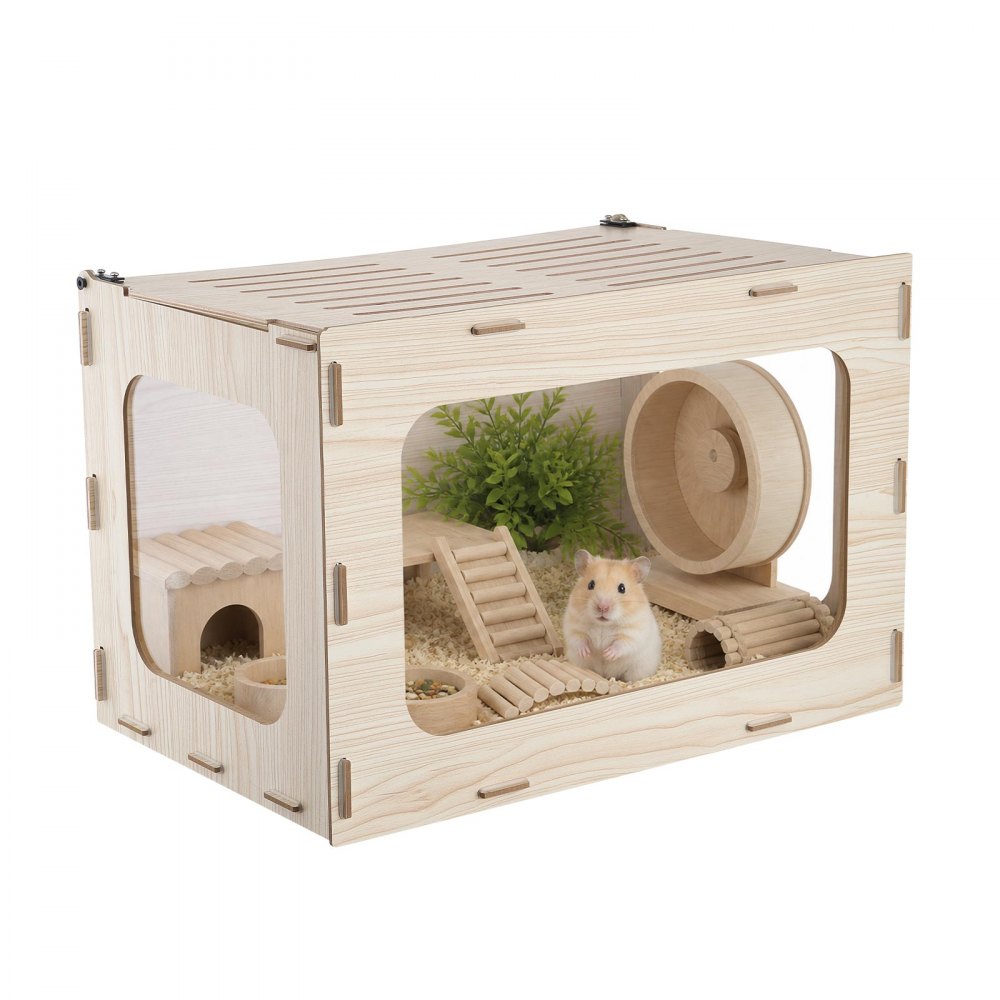VEVOR Hamsterkäfig Nagerkäfig Nagarium Hamstergehege Holz 605x405x405mm