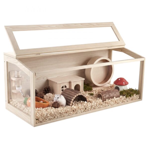 VEVOR Hamsterkäfig Nagerkäfig Nagarium Hamstergehege Holz 1220x510x510mm