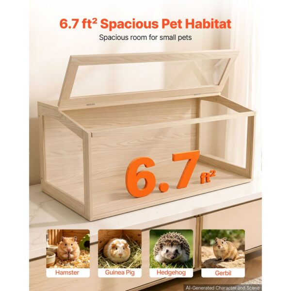 VEVOR Hamsterkäfig Nagerkäfig Nagarium Hamstergehege Holz 1220x510x510mm – Bild 2