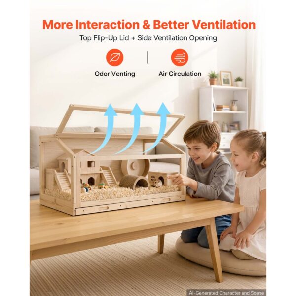 VEVOR Hamsterkäfig Nagerkäfig Nagarium Hamstergehege Holz 1000x520x505 mm – Bild 5