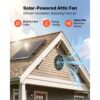 VEVOR Giebellüfter 30,5cm Dachbodenlüfter Solarbetrieben 2208,7m³/h Schwarz, mit Thermostat & 50W Solarpannel – Bild 2 VEVOR Giebellüfter 30,5cm Dachbodenlüfter Solarbetrieben 2208,7m³/h Schwarz, mit Thermostat & 50W Solarpannel – Bild 2