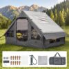 VEVOR Aufblasbares Zelt Campingzelt Luftzelt 2-4 Personen mit Pumpe Grau