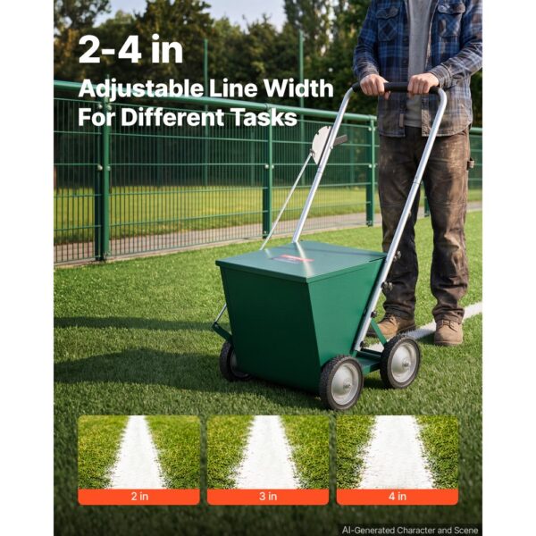 VEVOR Markierwagen Linien-Markiergerät Trocken 29,5 kg Pulverkapazität Grün, Klare & Gleichmäßige Markierung – Bild 4